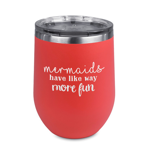 Custom Mermaids Stemless Stainless Steel Wine Tumbler - Coral - Double Sided