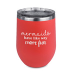 Mermaids Stemless Stainless Steel Wine Tumbler - Coral - Single Sided
