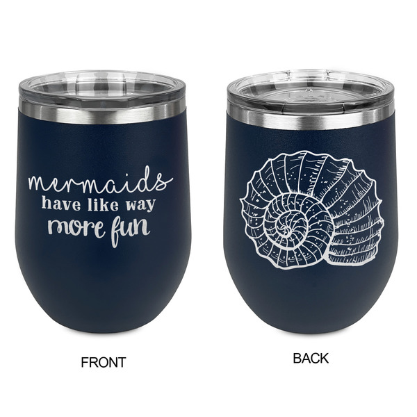 Mermaids Stainless Wine Tumblers - Navy - Double Sided - Approval