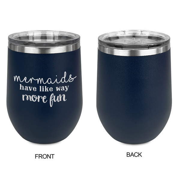 Mermaids Stainless Wine Tumblers - Navy - Single Sided - Approval