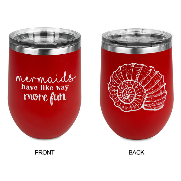 Mermaids Stainless Wine Tumblers - Red - Double Sided - Approval