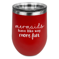 Mermaids Stemless Stainless Steel Wine Tumbler - Red - Double Sided