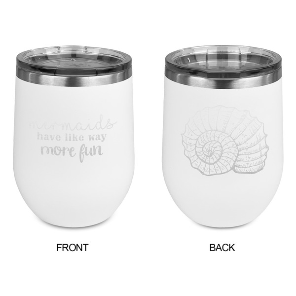 Mermaids Stainless Wine Tumblers - White - Double Sided - Approval