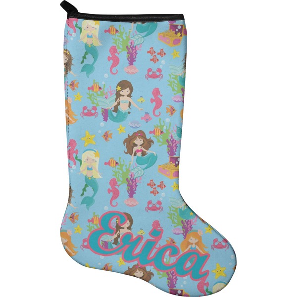 Custom Mermaids Holiday Stocking - Single-Sided - Neoprene (Personalized)