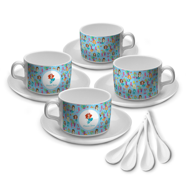 Custom Mermaids Tea Cup - Set of 4 (Personalized)