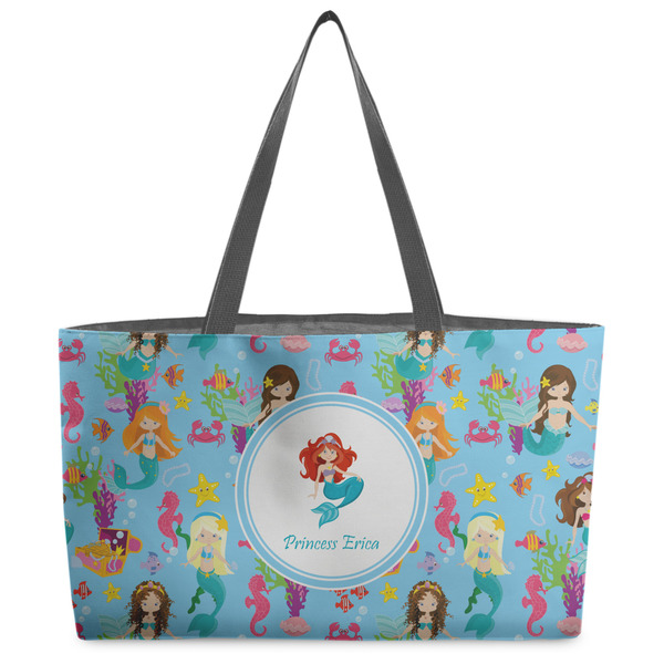 Custom Mermaids Beach Totes Bag - w/ Black Handles (Personalized)