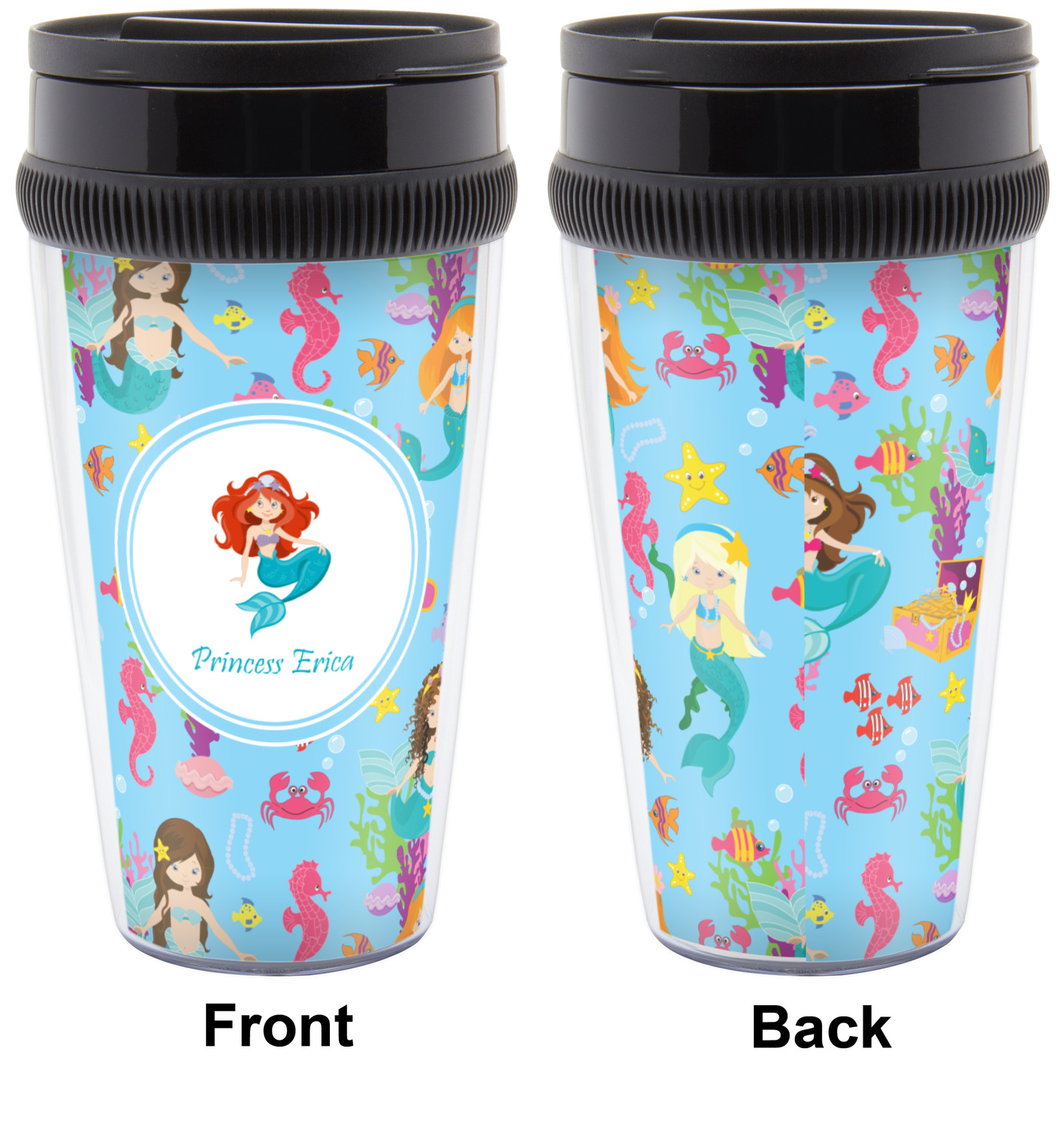 Mermaids Acrylic Travel Mugs (Personalized) YouCustomizeIt