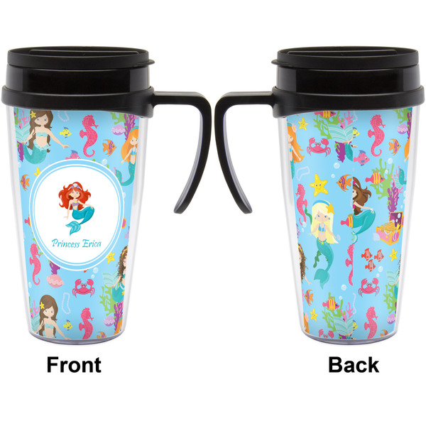 Mermaids Travel Mug with Black Handle - Approval