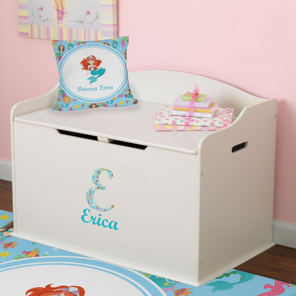 Mermaids Wall Name & Initial Small on Toy Chest