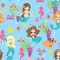 Mermaids Wallpaper & Surface Covering (Peel & Stick 24"x 24" Sample)
