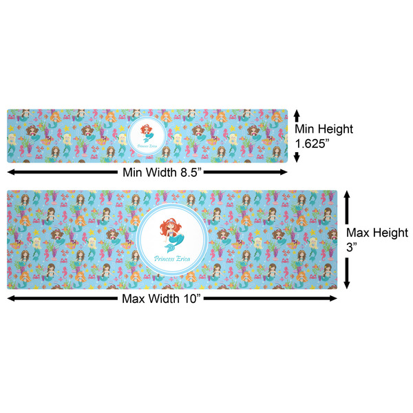 Mermaids Water Bottle Labels w/ Dimensions