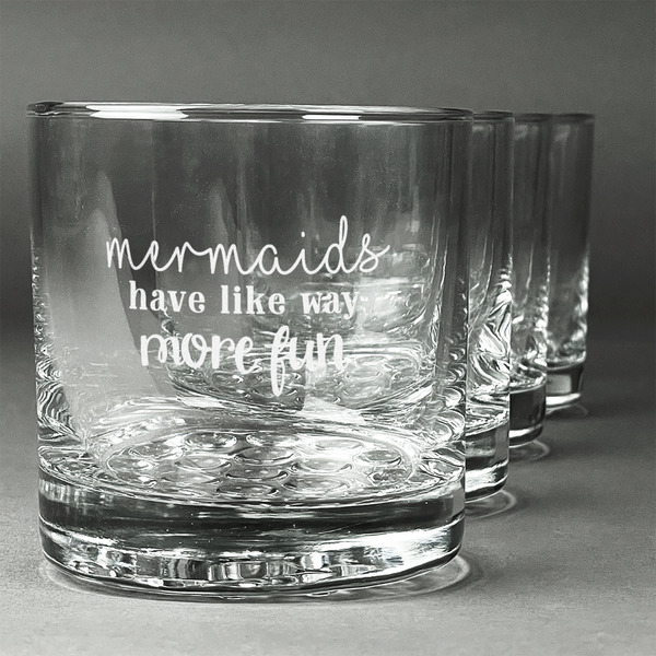 Custom Mermaids Whiskey Glasses (Set of 4)