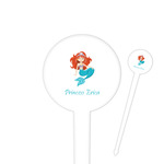 Mermaids 4" Round Plastic Food Picks - White - Double Sided (Personalized)