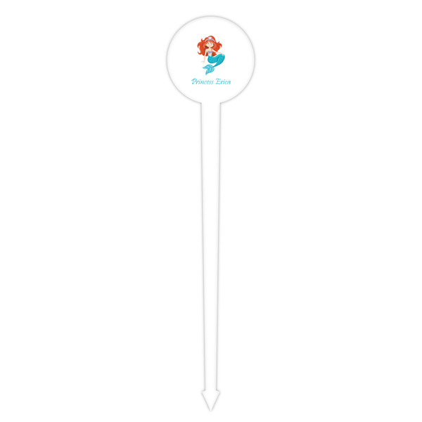 Mermaids White Plastic 4" Food Pick - Round - Single Pick