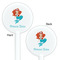 Mermaids White Plastic 5.5" Stir Stick - Double Sided - Round - Front & Back