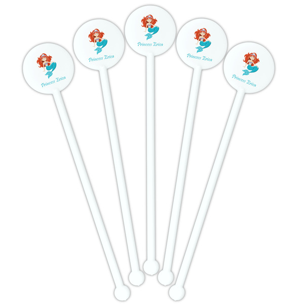 Mermaids White Plastic 5.5" Stir Stick - Fan View