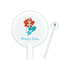Mermaids 5.5" Round Plastic Stir Sticks - White - Single Sided (Personalized)
