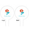 Mermaids White Plastic 6" Food Pick - Round - Double Sided - Front & Back