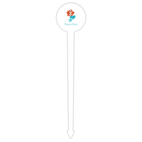 Mermaids White Plastic 6" Food Pick - Round - Single Pick