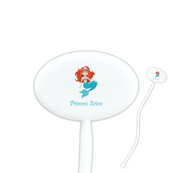 Mermaids 7" Oval Plastic Stir Sticks - White - Double Sided (Personalized)