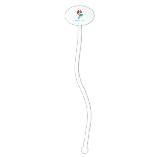 Mermaids White Plastic 7" Stir Stick - Oval - Single Stick