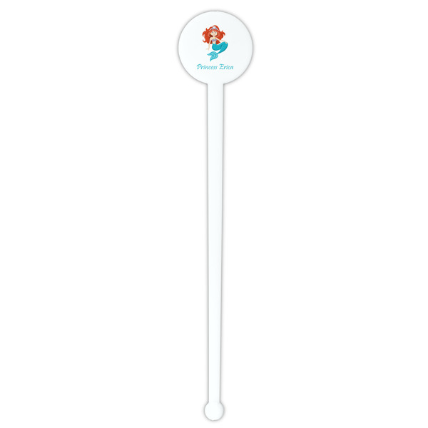 Mermaids White Plastic 7" Stir Stick - Round - Single Stick