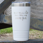 Mermaids 20 oz Stainless Steel Tumbler - White - Single Sided