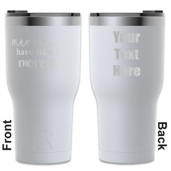 Custom Mermaids RTIC Tumbler - White - Engraved Front & Back (Personalized)
