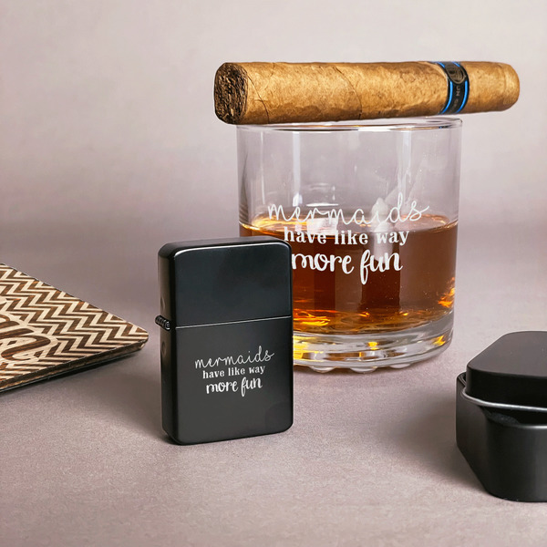 Mermaids Windproof Lighters - Black - In Context