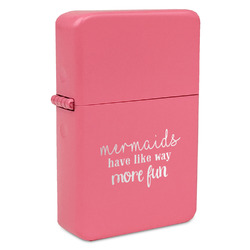 Mermaids Windproof Lighter - Pink - Single Sided & Lid Engraved