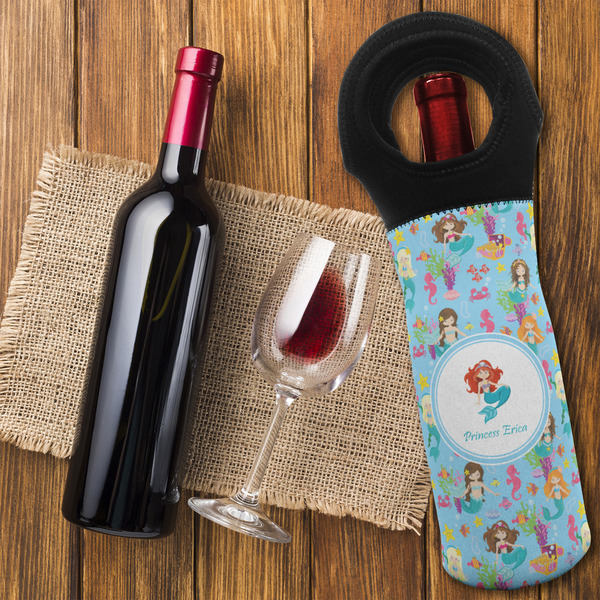 Mermaids Wine Tote Bag - FLATLAY