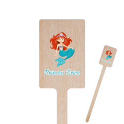 Mermaids 6.25" Rectangle Wooden Stir Sticks - Single Sided (Personalized)