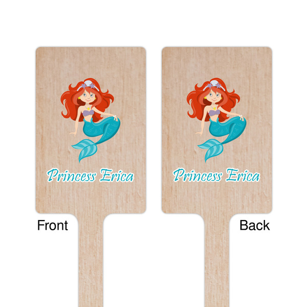 Mermaids Wooden 6.25" Stir Stick - Rectangular - Double Sided - Front & Back