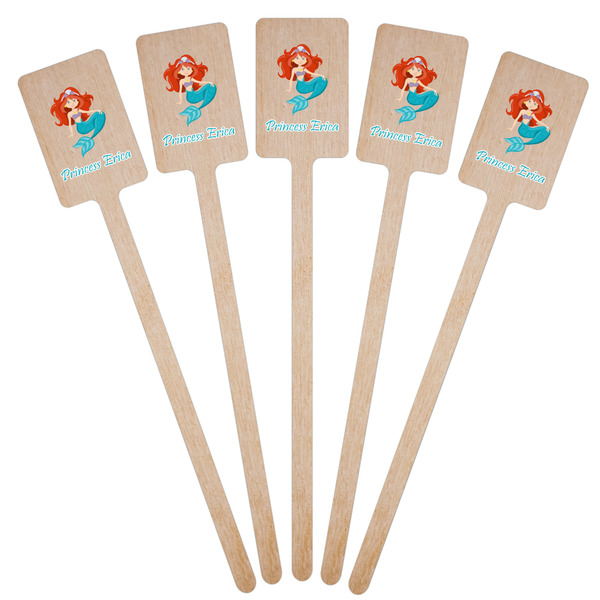 Mermaids Wooden 6.25" Stir Stick - Rectangular - Fan View