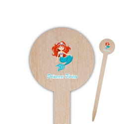 Mermaids 6" Round Wooden Food Picks - Double Sided (Personalized)