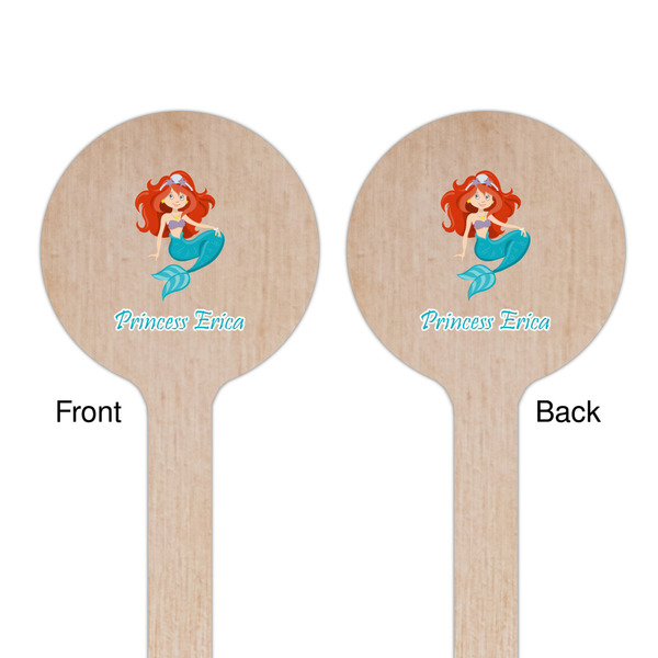 Mermaids Wooden 6" Stir Stick - Round - Double Sided - Front & Back