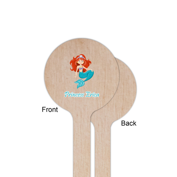 Mermaids Wooden 6" Stir Stick - Round - Single Sided - Front & Back