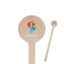 Mermaids 7.5" Round Wooden Stir Sticks - Single Sided (Personalized)
