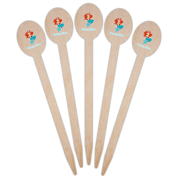 Mermaids Wooden Food Pick - Oval - Fan View