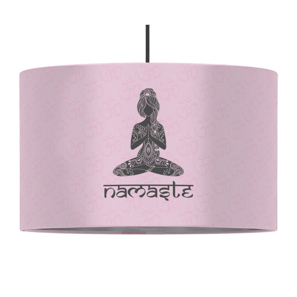 Lotus Pose 12" Drum Lampshade - PENDANT (Fabric)