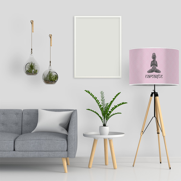 Lotus Pose 16" Drum Lampshade - LIFESTYLE
