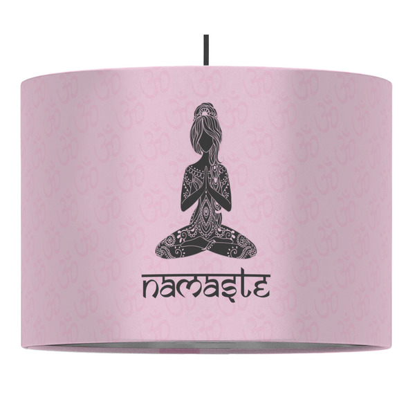Lotus Pose 16" Drum Lampshade - PENDANT (Fabric)