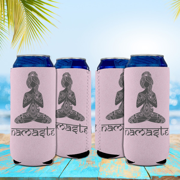 Lotus Pose 16oz Can Sleeve - Set of 4 - LIFESTYLE