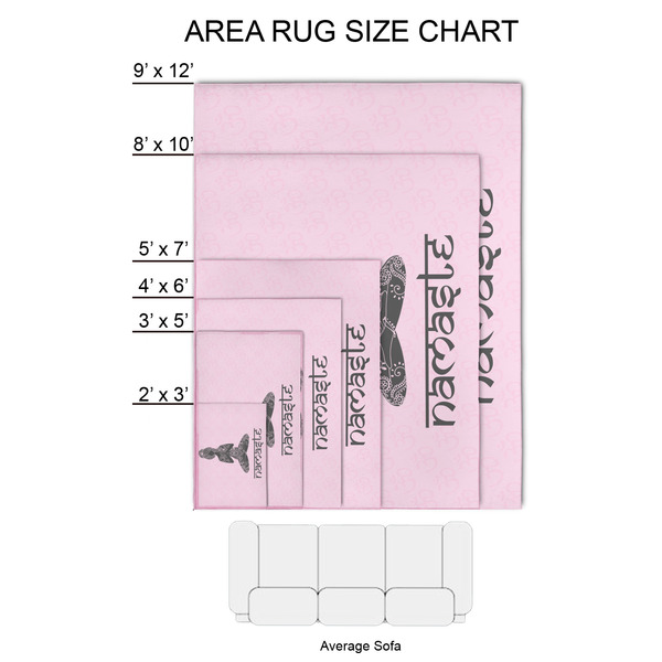 Lotus Pose 2'x3' Indoor Area Rugs - Size Chart
