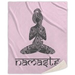 Lotus Pose Sherpa Throw Blanket (Personalized)
