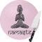 Lotus Pose Round Glass Cutting Board - Small (Personalized)