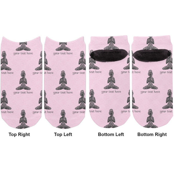 Lotus Pose Adult Ankle Socks - Double Pair - Front and Back - Apvl