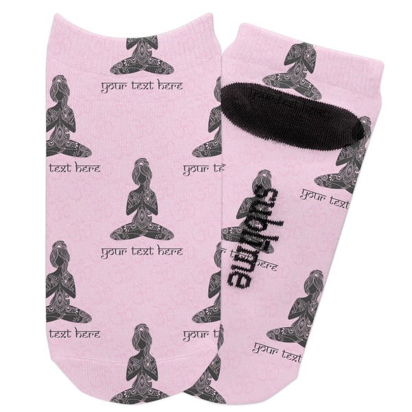 Custom Lotus Pose Adult Ankle Socks (Personalized)