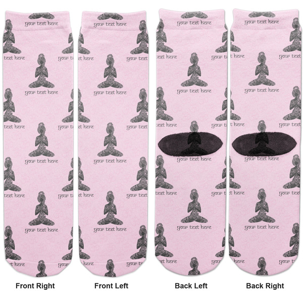 Lotus Pose Adult Crew Socks - Double Pair - Front and Back - Apvl