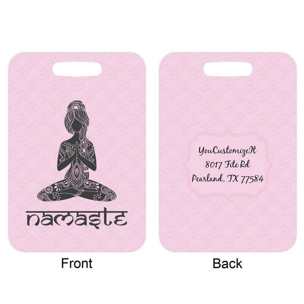 Lotus Pose Aluminum Luggage Tag (Front + Back)